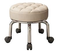 taburete taburete de taburetes pequeños taburetes de rodillos con el asiento acolchado para el conjunto de muebles, fácil rodar, taburete de rodillo bajo con ruedas, taburetes pequeños de cuero para
