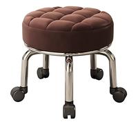 taburete taburete de taburetes pequeños taburetes de rodillos con el asiento acolchado para el conjunto de muebles, fácil rodar, taburetes bajos con ruedas, taburetes pequeños de cuero para garaje
