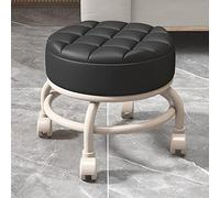 taburete taburete pequeño taburete enrollable con ruedas giratorias de 360 °, silla móvil PU cuero silla de taburete de asiento, taburete de asiento para el asiento para la oficina domicilio de la