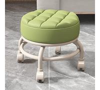 taburete taburete pequeño taburete enrollable con ruedas giratorias de 360 °, silla móvil PU cuero silla de taburete de asiento, taburete de asiento para el asiento para la oficina domiciliaria