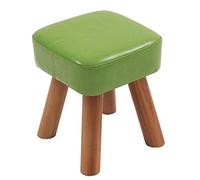 Taburete tapizado con marco de madera maciza, puf otomano cuadrado para cambiar zapatos, reposapiés pequeño para sala de estar, asiento duradero