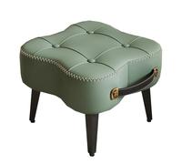 Taburete tapizado de color verde moderno, puf de cuero versátil para sofá, sillón, silla de tocador, sala de estar, dormitorio, oficina, entrada, elegante reposapiés y taburete decorativo