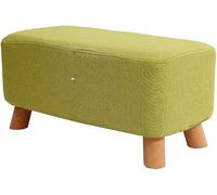 Taburete tapizado moderno taburete de tela transpirable extraíble y lavable resistente patas de madera maciza cambiante banco de zapatos peso 150 kg 60 x 28,5 x 28,5 cm (color: verde)