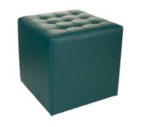 Taburete tapizado verde de 40x40x38 cm