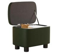 Taburete Tocador con Baul Almacenaje y Sentarse, Mueble Otomano Almacenamiento Cuero, Silla Tocador Maquillaje Tapizado de Reposapies Cosmetical Chair Banqueta Pub Dormitorio E 40 x 28 x 25 cm