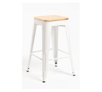 RegalosMiguel Taburete Torix Bajo Madera Natural - Blanco