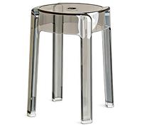 Taburete Transparente - Banco De Ducha Transparente Antideslizante - ReposapiéS Sin Respaldo - Silla PortáTil para BañO, Cocina, Dormitorio Y Aseo(Black/A)