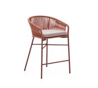 Taburete Yanet en cuerda de terracota, altura 65 cm