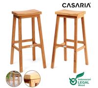 Taburetes altos de bar set de 2 madera teca certificada SVLK