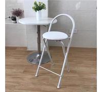 Taburetes Altos Plegables Con Respaldo Taburete Plegable Alto Altura Del Asiento 60cm Taburetes Cocina Con Cojín Redondo Blando Silla De La Barra Con Reposapiés Para Bar Restaurante ( Color : White )