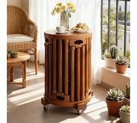 Taburetes apilables 6 en 1 de madera maciza, mesa auxiliar multifuncional y taburetes de comedor, mesa anidable moderna vintage de mediados de siglo para sala de estar/dormitorio, mesa de acento móvil