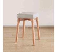 Taburetes apilables de madera, sillas cuadradas acolchadas sin respaldo con patas antideslizantes para el hogar, oficina, escuela y cocina, diseño moderno de 45,7 cm