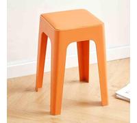 Taburetes apilables de plástico coloridos de 18 pulgadas, paquete de 2 sillas anidables para aula, hogar, oficina y asientos flexibles al aire libre, taburetes cuadrados decorativos (naranja)