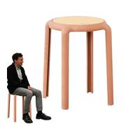 Taburetes apilables - Taburetes apilables sin respaldo | Asientos redondos apilables ligeros de polipropileno, taburetes apilables portátiles para el bar, aula de comedor, taburete de comedor que