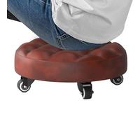 Taburetes de Baja - Taburete de Rodillos de Baja Altura, Taburete para Asientos de Suelo para Adultos | Asiento con Rodillo de Cuero PU Taburete bajo con 4 Ruedas, Silla de Suelo Multiusos,