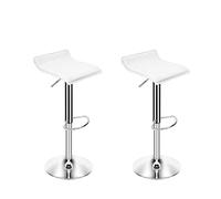 Taburetes de bar 2 piezas moderna silla de comedor suave pu cuero taburete ajustable elevador giratorio para barra de cocina encimera taburetes bar para bar(blanco)