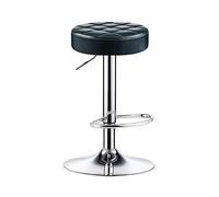 Taburetes de bar ajustables, elegantes taburetes altos con reposapiés, sillas de pub, barbería, asientos de 33 x 60 a 80 cm, color azul, perfectos para cocina y comedor