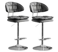 Taburetes de bar ajustables, sillas altas giratorias para isla de cocina, asiento tapizado, 6282 cm, perfecto para mesa de comedor o escritorio, patas cromadas, diseño moderno