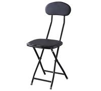 Taburetes de bar altos, sillas acolchadas plegables con respaldo para uso en interiores de cocina y tienda, diseño portátil, 45 cm de altura, una sola pieza