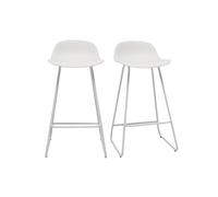 Taburetes de bar blancos A65 cm (lote de 2) ELLA
