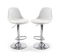Taburetes de bar/cocina/mostrador regulables y giratorios, juego de 2