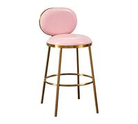 Taburetes de bar con respaldo alto de 180 cm, sillas de comedor modernas de piel sin brazos, asientos de encimera de cocina con patas de metal, disponible en rosa, blanco, dorado y marrón