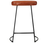 Taburetes de bar de 2 piezas marrón oscuro 41 x 29 x 62 cm | Estructura de hierro, asiento de piel sintética, capacidad 110 kg, para cocina y balcón