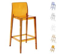 Taburetes de bar de acrílico transparente, modernos taburetes de mostrador de 30 pulgadas de alto sin brazos para cocina y comedor, sillas de bar transparentes de 75 cm para el hogar y el restaurante