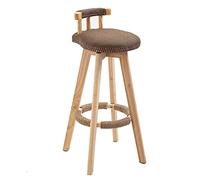 Taburetes de Bar de Altura de mostrador, taburetes de Cocina, Silla de Bar giratoria con Respaldo bajo, de Madera, para Desayuno, Comedor, para Isla, Pub, marrón