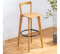 Taburetes de bar de bambú, diseño de respaldo alto para un asiento cómodo, ideal para comedor, cafetería y rincón de desayuno