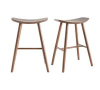 Taburetes de bar de nogal H65 cm (lote de 2) DEMORY