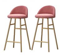 Taburetes de bar de terciopelo de 65/75 cm con respaldo y reposapiés, sillas tapizadas modernas de altura de mostrador, para isla de cocina, soporta 150 kg, elegantes y cómodos