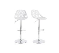 Taburetes de bar diseño barroco blanco - lote de 2 BAROCCA