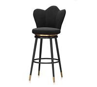 Taburetes de bar exquisitos Taburetes de cocina modernos Taburete de bar, sillas de desayuno giratorias de 360 °, con respaldo y patas negras, para taburete alto de mostrador de cafetería de cocina (a