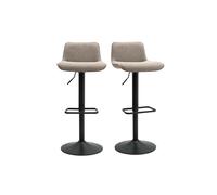 Taburetes de bar giratorios 360° ajustables en tela topo y metal negro (juego de 2) BOOST