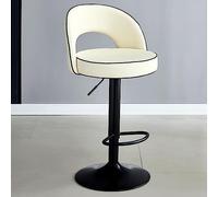 Taburetes de bar giratorios, taburete de cuero de altura ajustable con respaldo bajo y reposapiés para isla de cocina, bar, cafetería