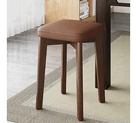 Taburetes de bar modernos de estilo rústico con cojín suave, sillas de madera apilables para isla de cocina, color marrón (31 x 31 x 45 cm)