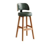 Taburetes de bar modernos Juego de 1/2/3/4, taburetes de mostrador con respaldo y marco de madera, reposapiés, sillas de bar tapizadas de cuero PU for isla de cocina(Dark green-1PCS,Height 75cm)