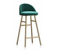 Taburetes de bar modernos para isla de cocina, tapizados de terciopelo con patas de metal dorado, diseño de respaldo bajo, perfecto para comedor o bar en casa