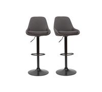 Taburetes de bar modernos regulables gris oscuro (lote de 2) HOLO