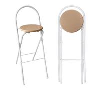 Taburetes de bar plegables ajustables con respaldo, 60/65/70/75 cm de altura, carga máxima de 125 kg, diseño de madera, perfecto para el hogar y la cocina, elegante y ahorra espacio