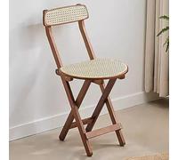 Taburetes de bar plegables de bambú, respaldo de ratán de resina, cómodas sillas de altura de mostrador, no requiere montaje, diseño elegante y estable para cocina o isla