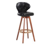 Taburetes de Bar Taburetes de Bar giratorios Cuero de PU Cojín Suave Taburetes de mostrador con Respaldo Alto, 3-5 Minutos para ensamblar, Carga 300 Libras Black,Sitting Height: 74cm