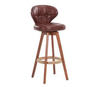 Taburetes de Bar Taburetes de Bar giratorios Cuero de PU Cojín Suave Taburetes de mostrador con Respaldo Alto, 3-5 Minutos para ensamblar, Carga 300 Libras Brown,Sitting Height: 64cm
