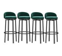 Taburetes de bar tapizados de terciopelo modernos con respaldo bajo, asientos cómodos para isla de cocina y comedor