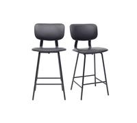 Taburetes de bar vintage negro con patas en metal 65cm (lote de 2) LAB