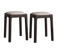 Taburetes de cocina apilables tapizados, sillas de tocador de cuero modernas de mediados de siglo para comedor y cambio de zapatos