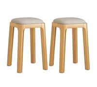 Taburetes de cocina apilables tapizados, sillas de tocador de cuero modernas de mediados de siglo para comedor y cambio de zapatos