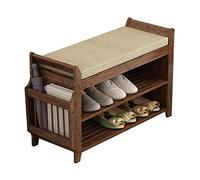Taburetes de pie Ottoma zapatero de doble capa, cojín extraíble con cajón oculto, zapatero de entrada para sala de estar, dormitorio, pasillo, otomana redonda (tamaño: 30.90 pulgadas)