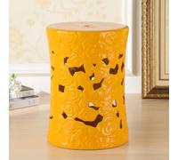 Taburetes decorativos para jardín con forma de tambor, taburete de jardín de cerámica pintado a mano, esmalte brillante moderno pintado a mano, para salón, dormitorio, balcón, patio A3-32x32x45cm